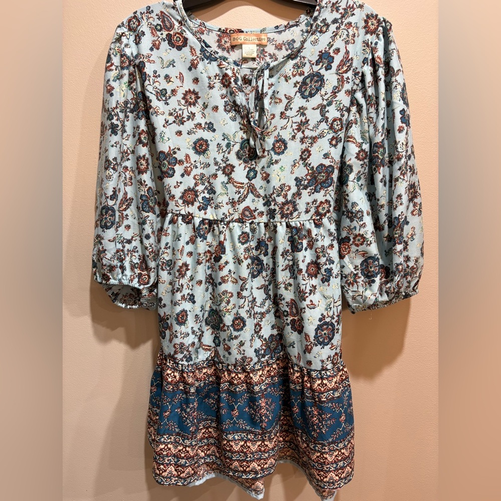 Floral Women’s Dress - Light Blue